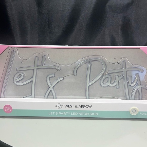 Let’s Party Pink LED Neon Sign - Picture 2 of 3